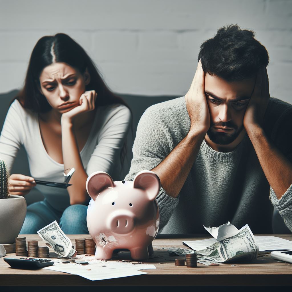 couple needing a bad credit loan looking sad